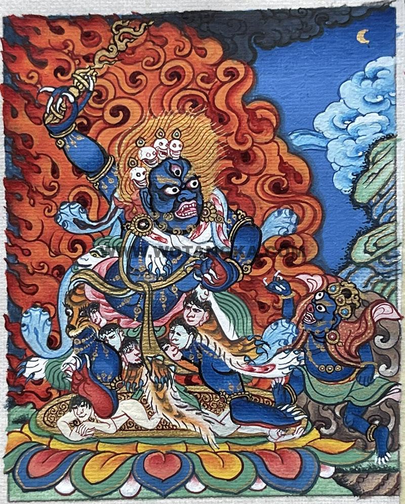 编号118-8067128：彩绘小唐卡-莲师八变·狮子吼声莲师（长方形·5*4CM左右）
