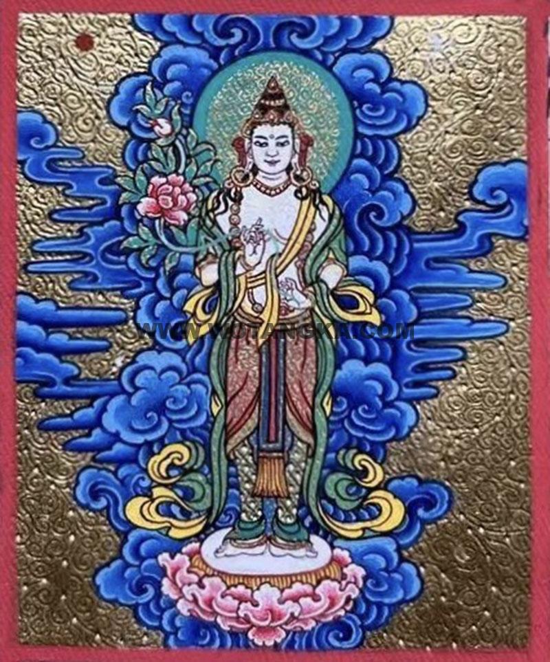 编号118-8077965：黄金小唐卡-大势至菩萨（长方形·5*4CM左右）