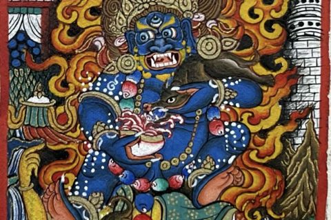 编号118-8448868：彩绘小唐卡-黑财神（长方形·5*4CM左右）
