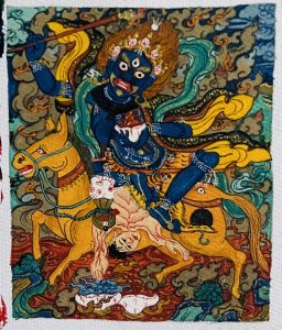 编号118-8525445：彩绘小唐卡-吉祥天母（长方形·5*4CM左右）