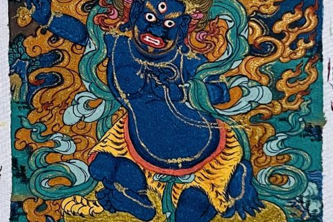 编号118-8969512：彩绘小唐卡-不动明王（长方形·5*4CM左右）