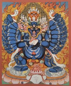 编号118-9497615：彩绘小唐卡-大威德金刚（长方形·5*4CM左右）