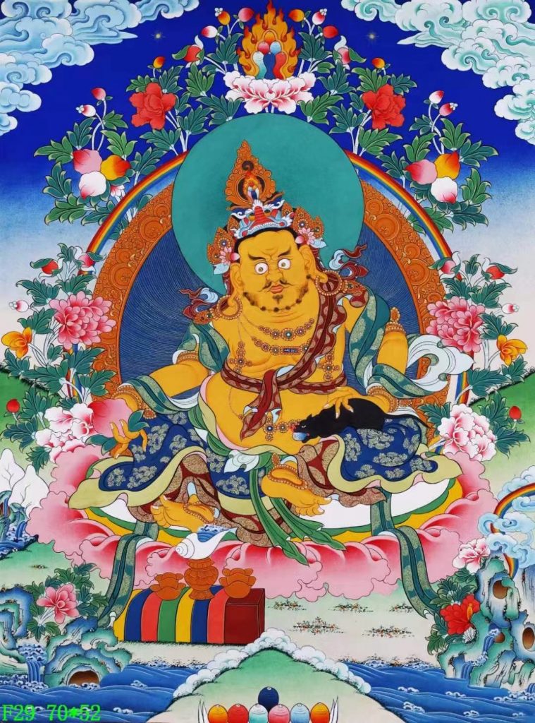 编号138-130544：彩绘唐卡-黄财神（70*52CM左右）