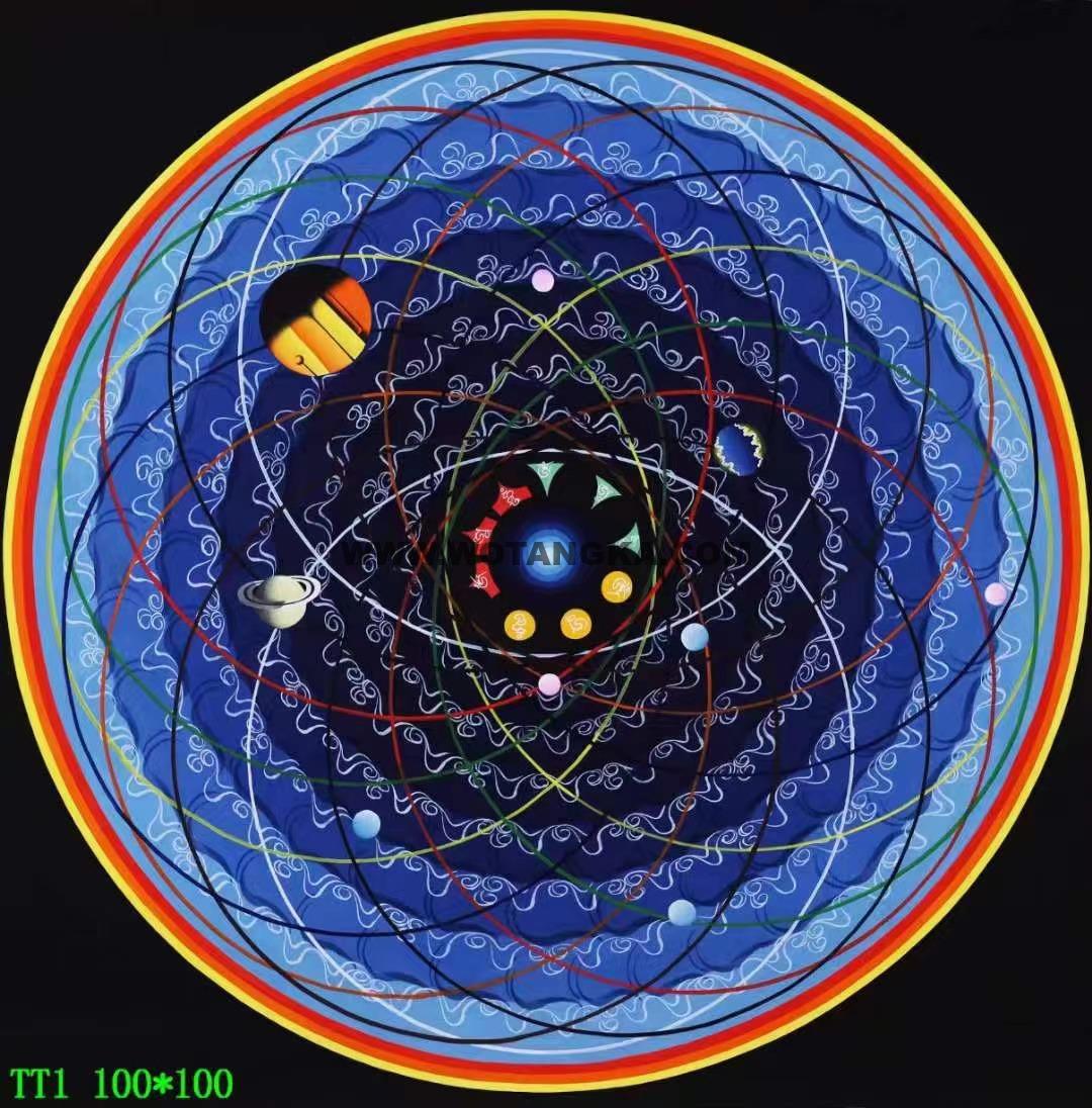 编号138-150872：彩绘唐卡-宇宙冥想坛城（100*100CM左右）