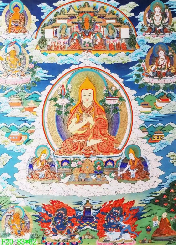 编号138-270916：彩绘唐卡-宗喀巴大师（83*62CM左右）
