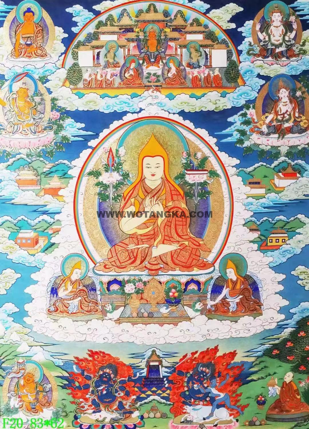 编号138-270916:彩绘唐卡-宗喀巴大师(83*62CM左右)