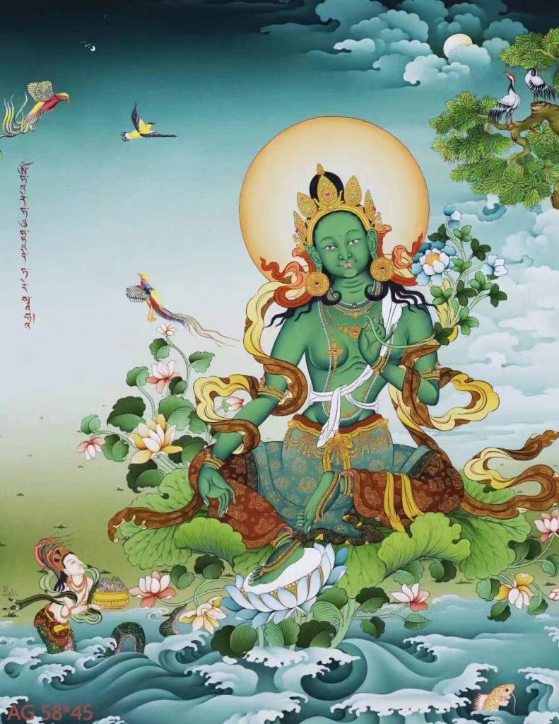 编号138-594966：嘎玛嘎赤-绿度母（58*45CM左右）