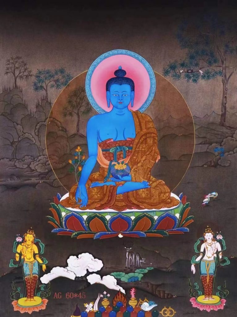 编号138-809971：嘎玛嘎赤-药师佛（60*45CM左右）