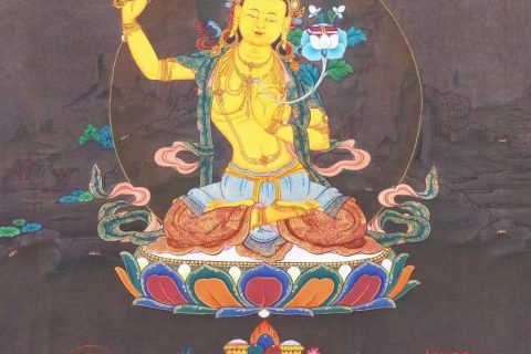 编号138-883428：嘎玛嘎赤-文殊菩萨·三怙主（60*45CM左右）