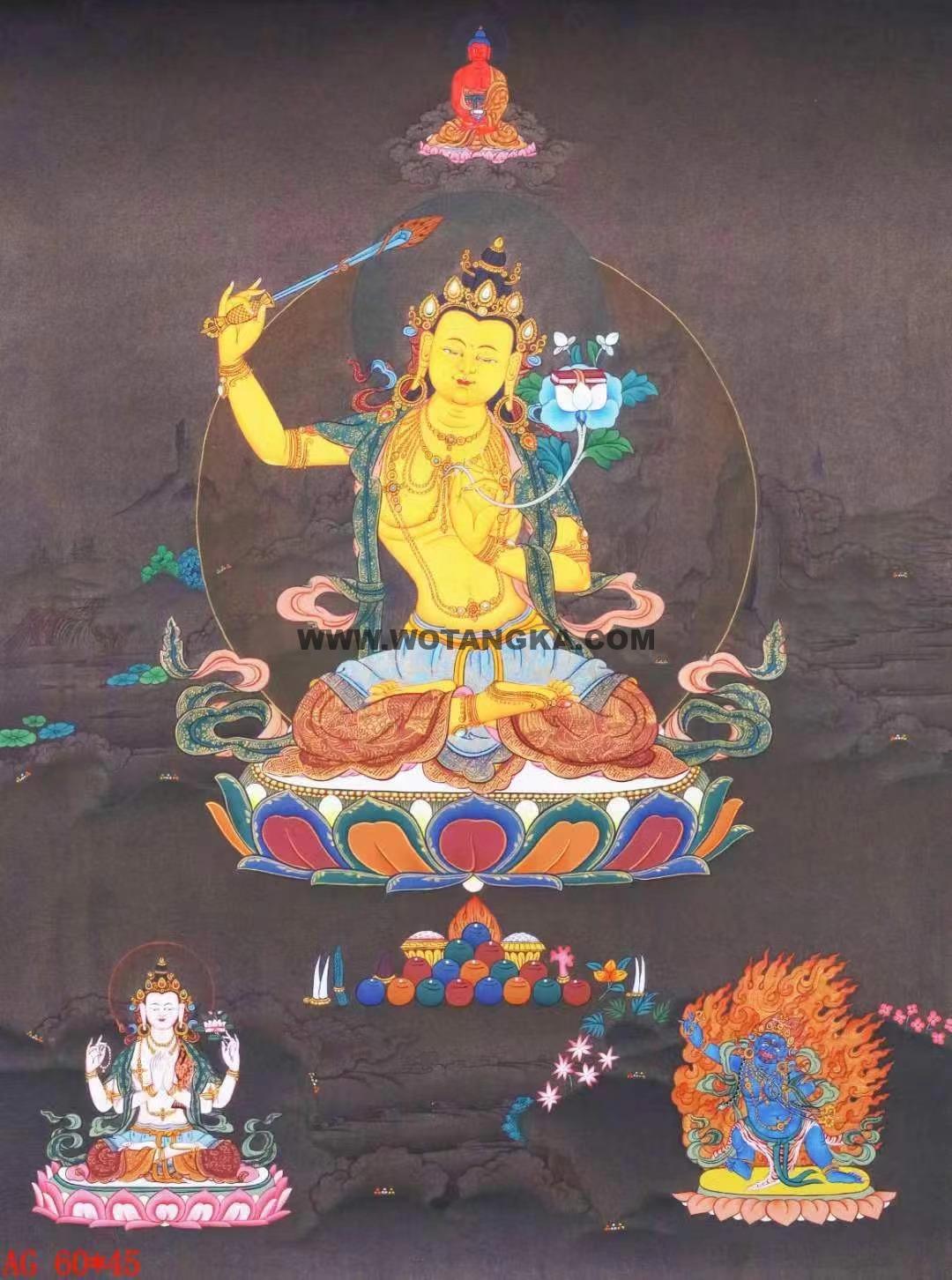 编号138-883428:嘎玛嘎赤-文殊菩萨·三怙主(60*45CM左右)
