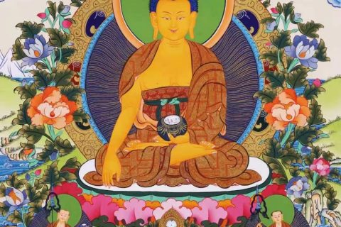 编号138-890724：彩绘唐卡-释迦牟尼佛（75*54CM左右）