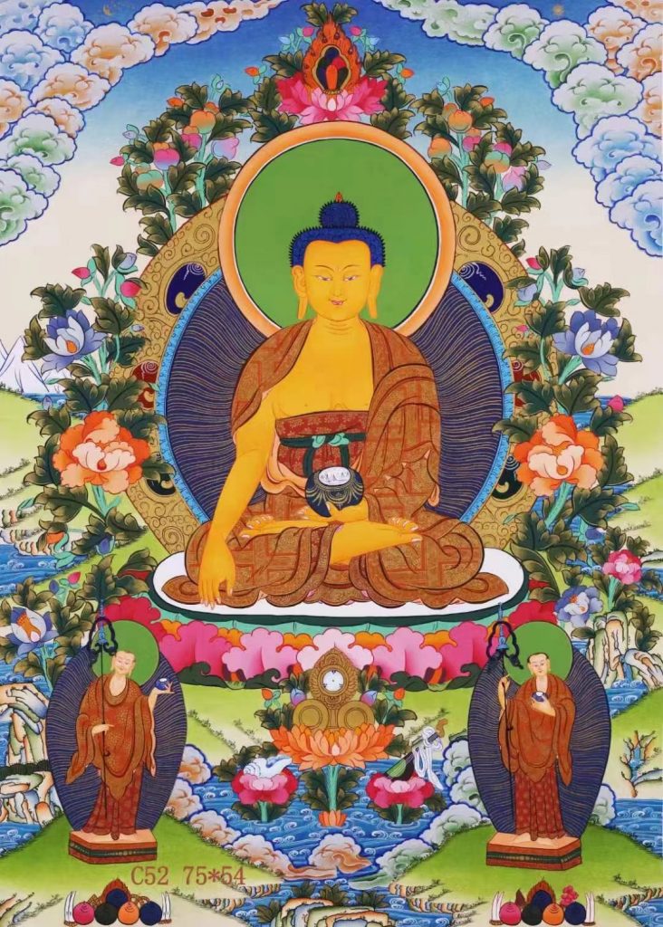 编号138-890724：彩绘唐卡-释迦牟尼佛（75*54CM左右）