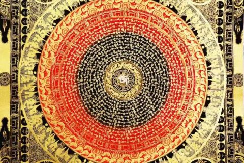 编号138-902804：黑金唐卡-吉祥八宝坛城（94*69CM左右）
