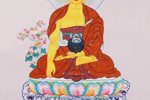 编号138-923277：彩绘唐卡-释迦牟尼佛（50*37CM左右）