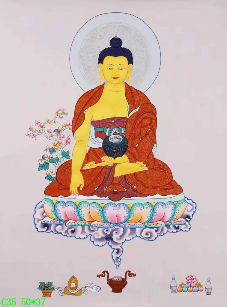 编号138-923277：彩绘唐卡-释迦牟尼佛（50*37CM左右）