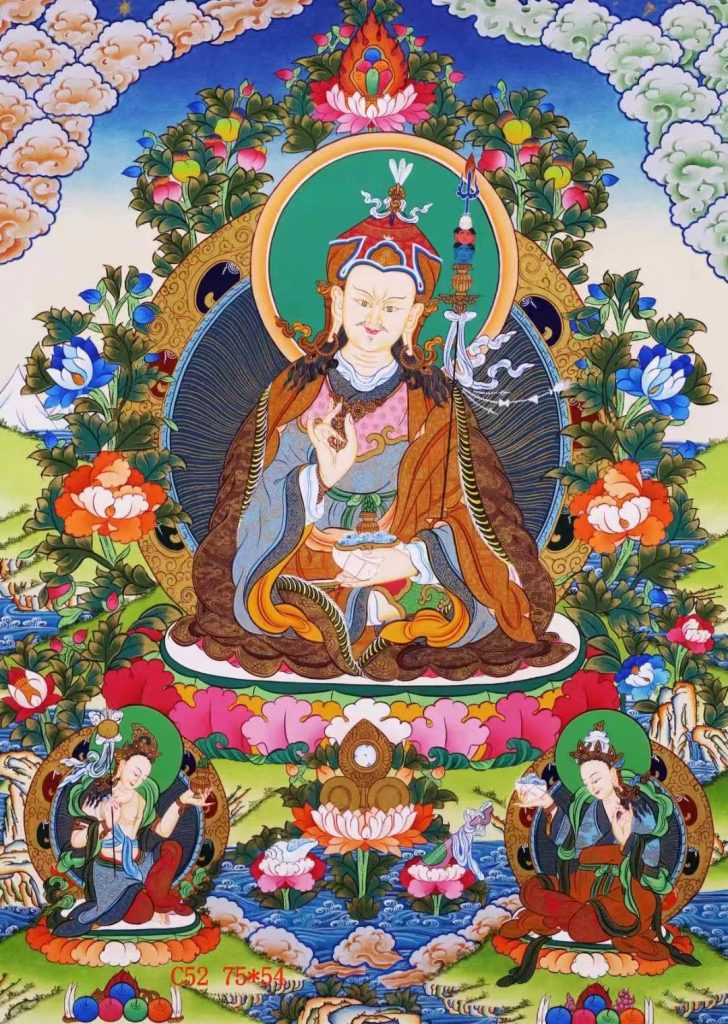 编号138-958640：彩绘唐卡-莲花生大士（75*54CM左右）