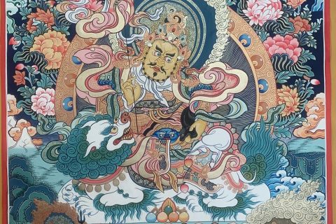 编号188-126670：彩绘唐卡-财宝天王·五方财神（100*70CM左右）
