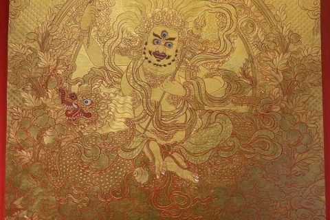 编号188-162147：黄金唐卡-白财神（60*45CM左右）