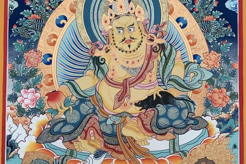 编号188-184859：彩绘唐卡-黄财神·五方财神（100*70CM左右）