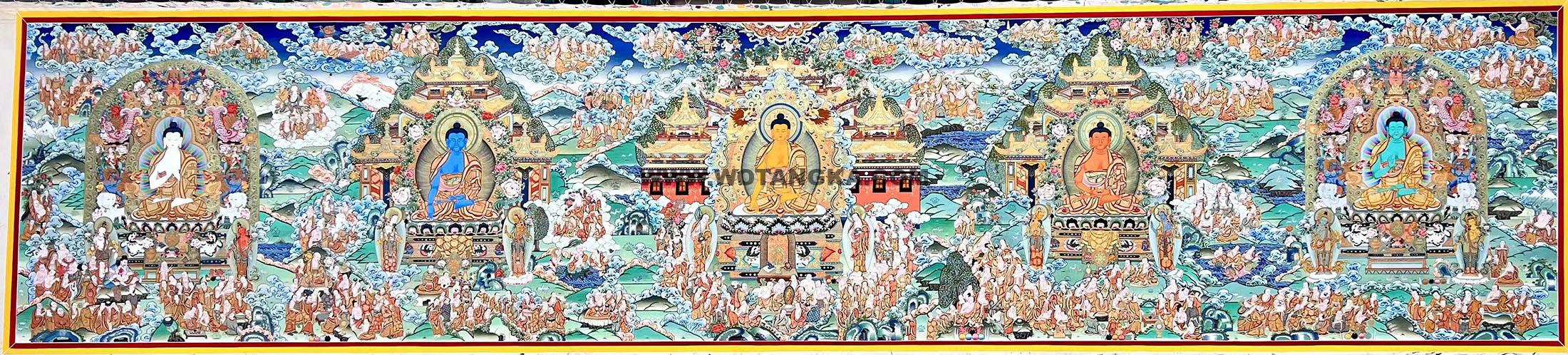 编号188-267975:彩绘唐卡-释迦牟尼佛(160*600CM左右)