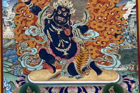 编号188-285435：彩绘唐卡-不动明王（80*60CM左右）