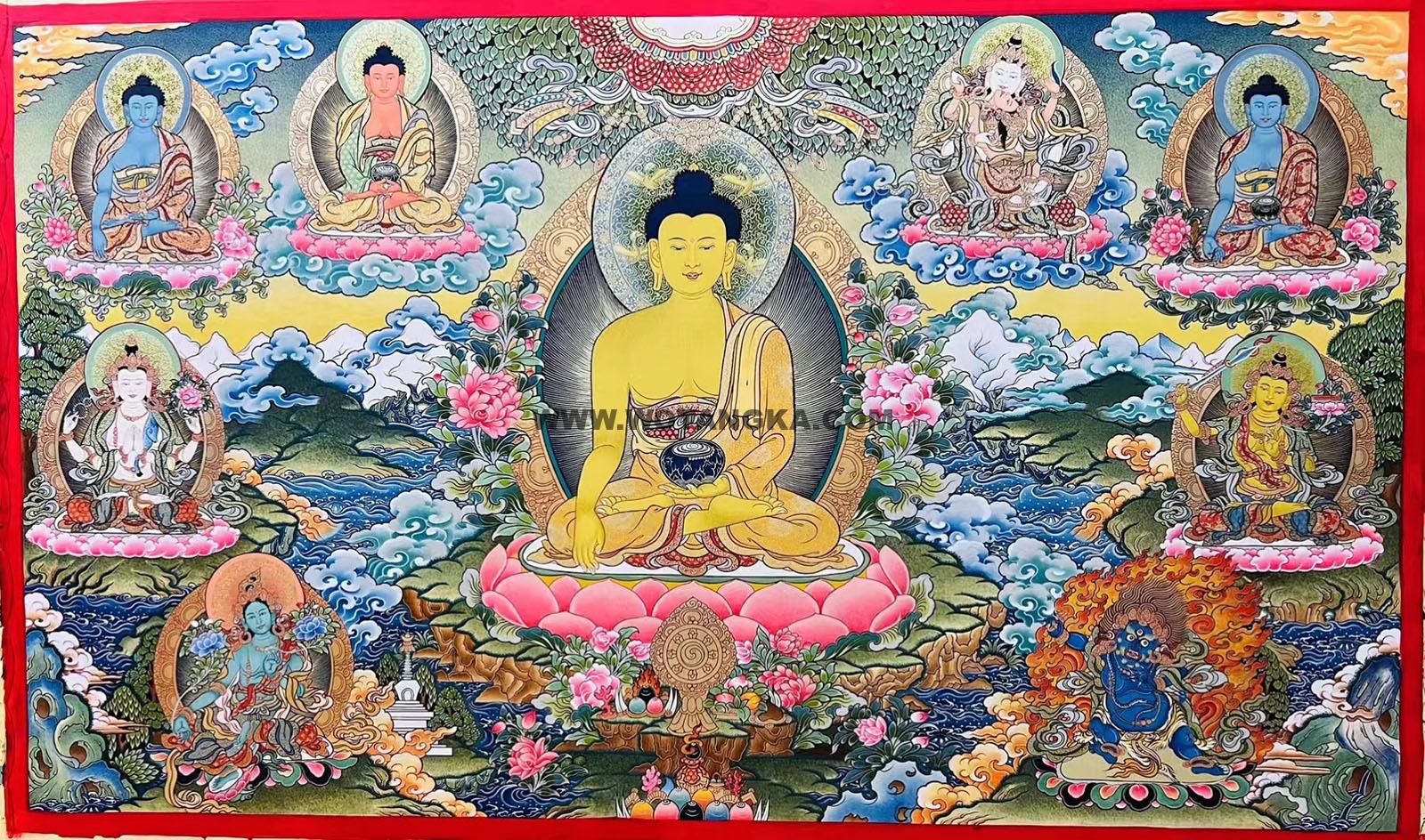 |已结缘·可定制|唐卡寄卖编号:JM·188-302269-释迦牟尼佛婆娑净土诸天佛菩萨护法吉祥供养绘卷(彩唐)