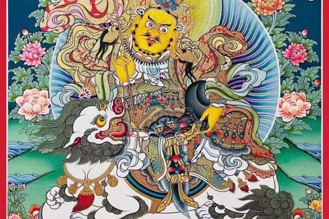 编号188-312633：彩绘唐卡-财宝天王（60*45CM左右）