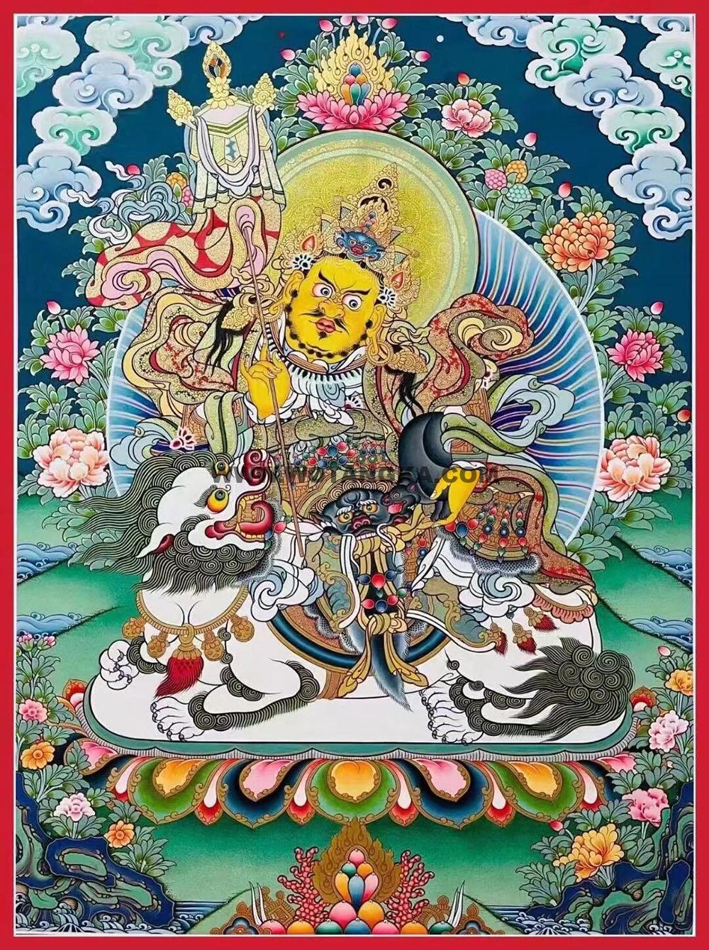 热贡-巴桑·画院:彩绘唐卡-财宝天王(60*45CM左右)