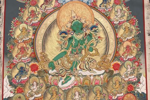 编号188-329260：彩绘唐卡-绿度母·二十一度母（120*85CM左右）