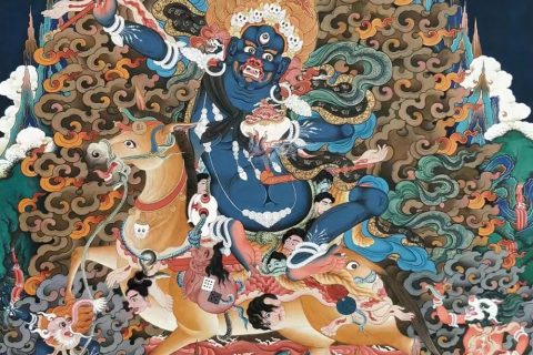 编号188-391938：彩绘唐卡-吉祥天母（80*60CM左右）