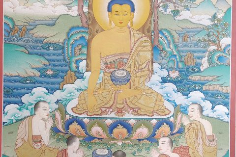 编号188-421154：彩绘唐卡-释迦牟尼佛（73*50CM左右）