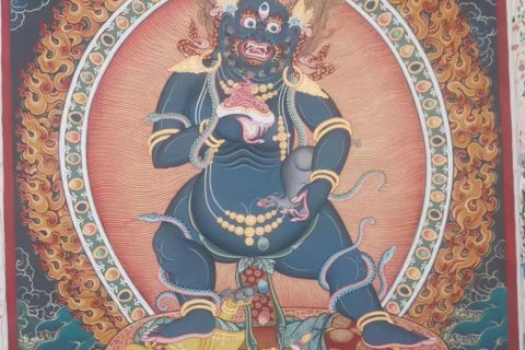 编号188-498912：黑金唐卡-黑财神（60*45CM左右）
