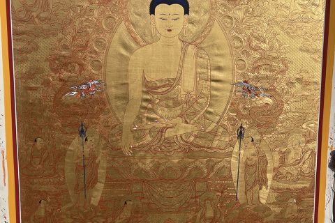 编号188-510373：黄金唐卡-释迦牟尼佛（100*70CM左右）