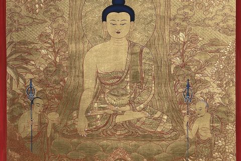 编号188-553210：黄金唐卡-释迦牟尼佛（80*60CM左右）