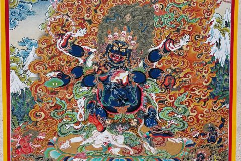 编号188-569325：彩绘唐卡-六臂玛哈嘎拉（100*70CM左右）