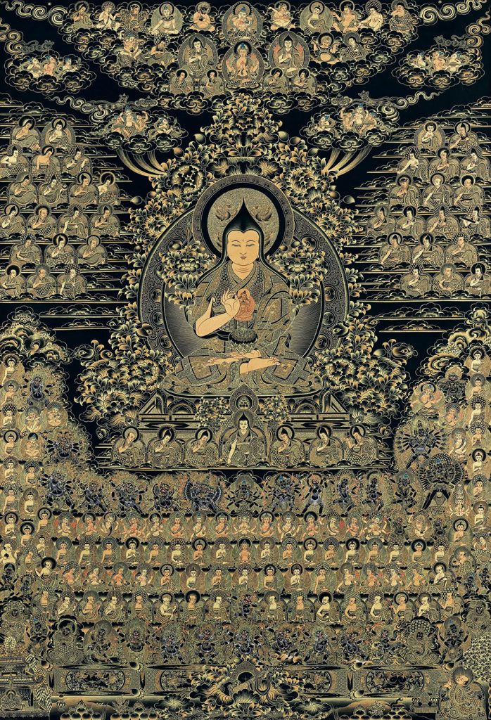 编号188-637309：黑金唐卡-宗喀巴大师·格鲁派皈依境（150*95CM左右）