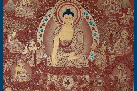 编号188-668243：红金唐卡-释迦牟尼佛（100*70CM左右）