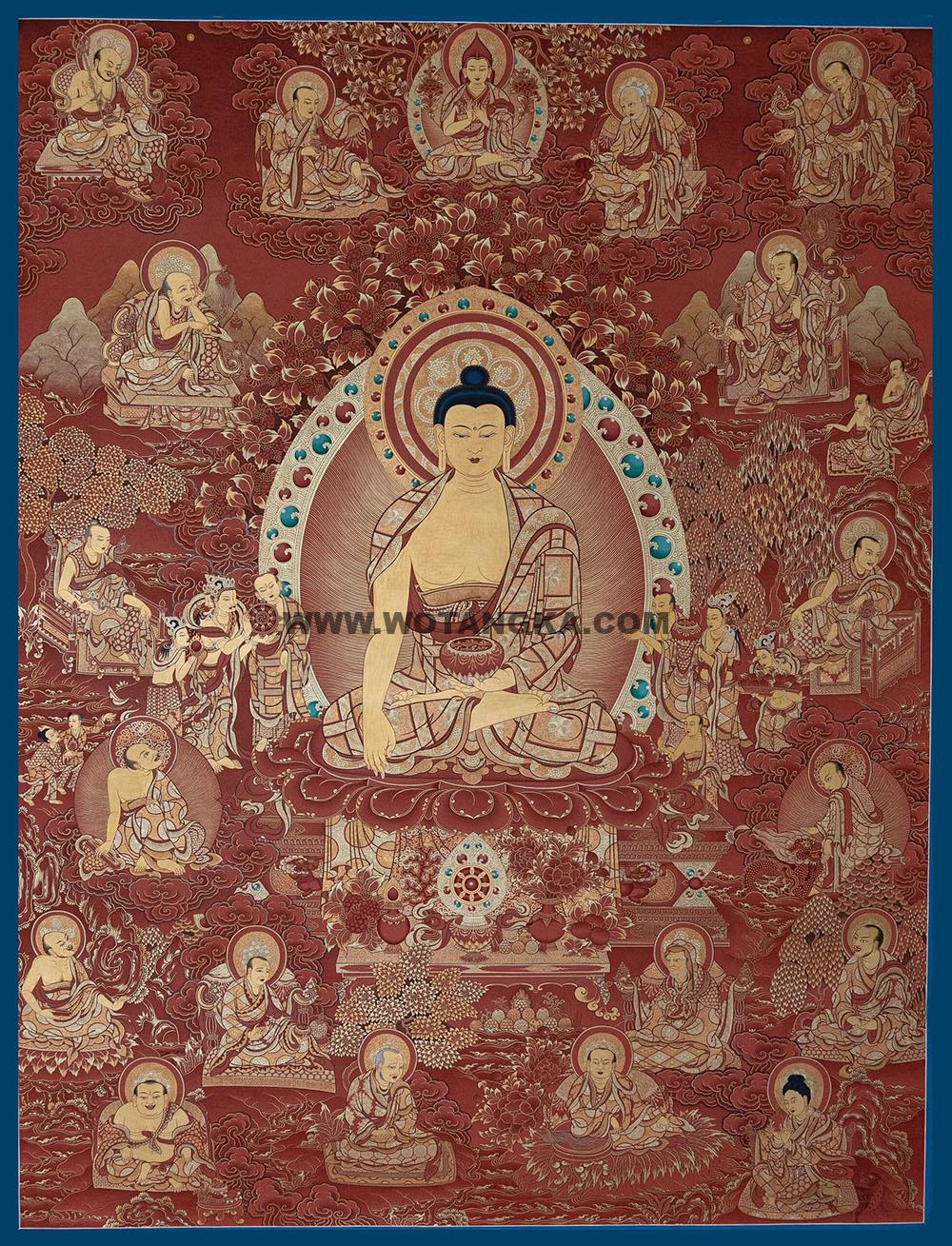 热贡-扎西·画院：红金唐卡-释迦牟尼佛（100*70CM左右）