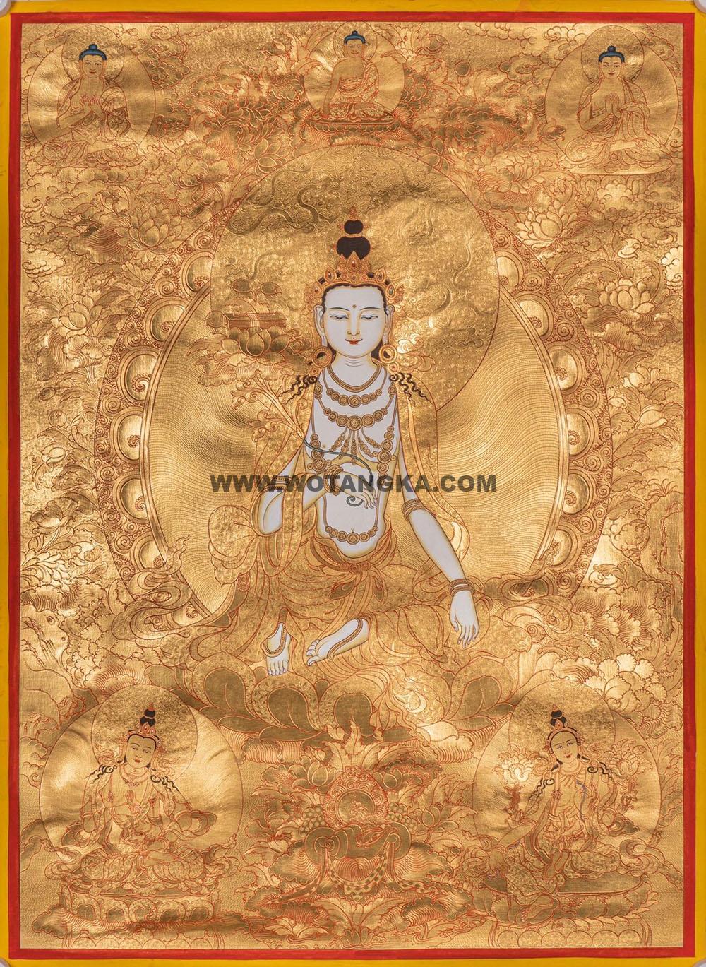 热贡-巴桑·画院:黄金唐卡-大势至菩萨(100*70CM左右)
