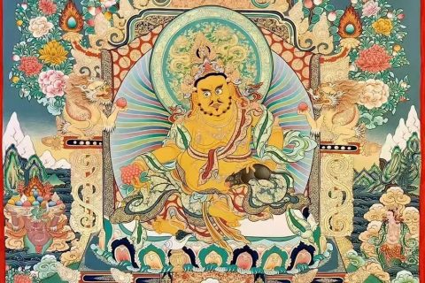 编号188-757174：彩绘唐卡-财宝天王·五方财神（120*90CM左右）