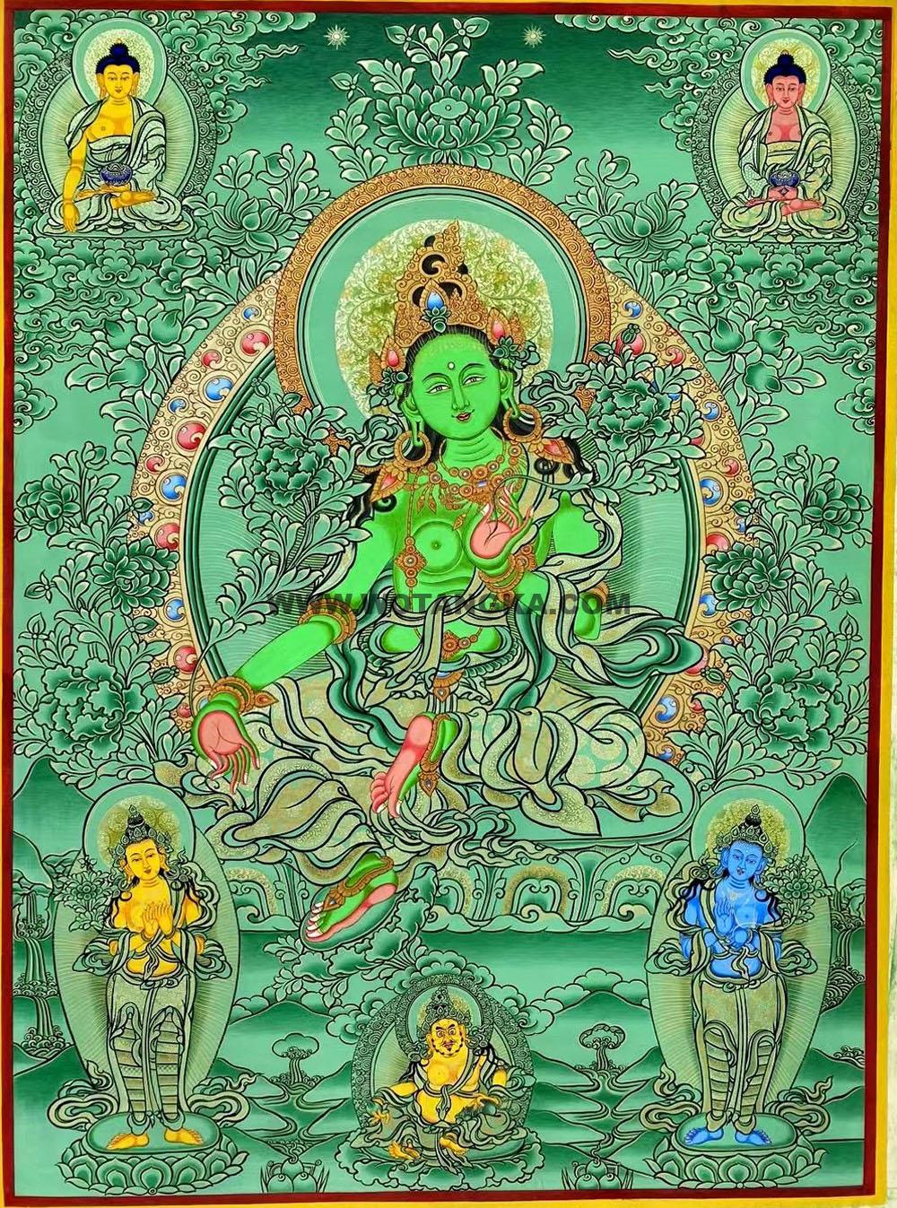编号188-847384:绿金唐卡-绿度母(80*60CM左右)