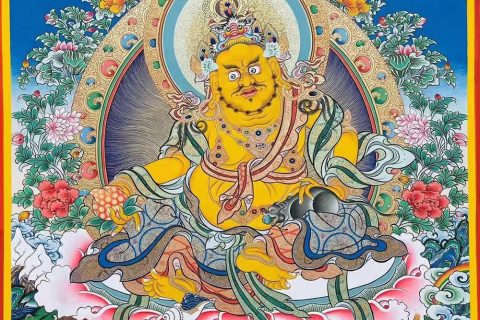 编号188-855444：彩绘唐卡-黄财神（80*60CM左右）