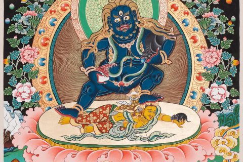 编号188-979640：黑金唐卡-黑财神（65*45CM左右）
