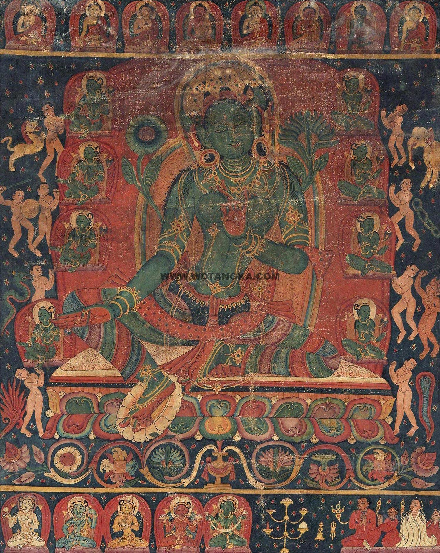 沃唐卡编号AC11454：绿度母