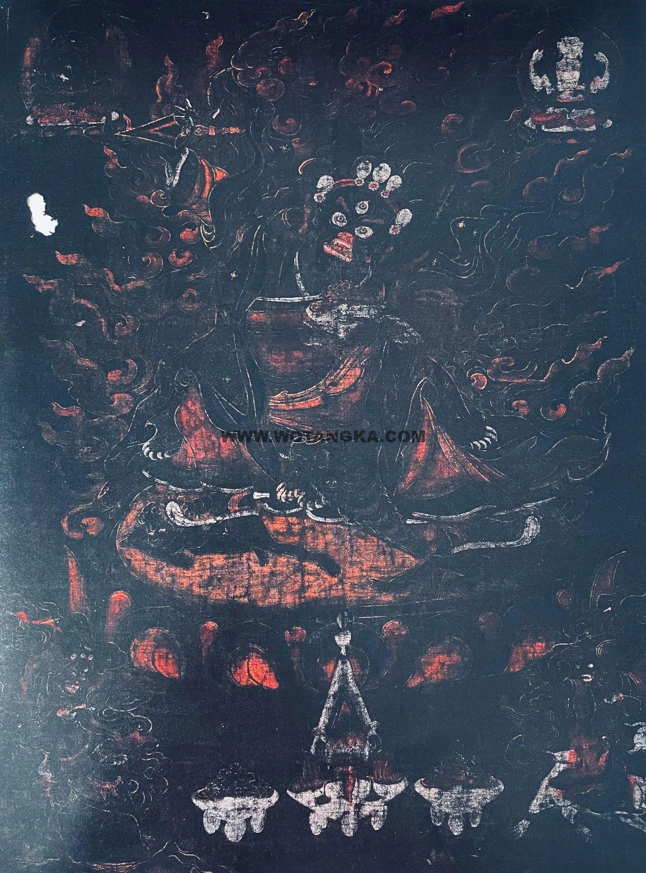 沃唐卡编号AC46850：黑袍护法