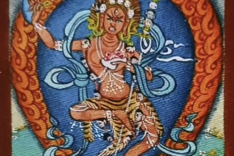 编号118-1116058：彩绘小唐卡-金刚亥母（长方形·5*4CM左右）