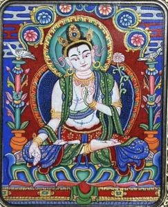 编号118-1529955：彩绘小唐卡-白度母（长方形·5*4CM左右）