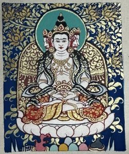 编号118-3031692：蓝金小唐卡-四面大日如来（长方形·5*4CM左右）