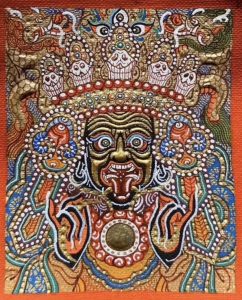 编号118-3474593：彩绘小唐卡-扎基拉姆（长方形·5*4CM左右）