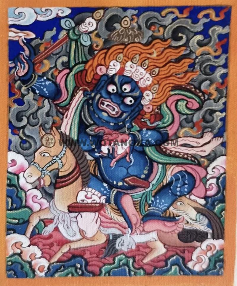 编号118-4535469：彩绘小唐卡-吉祥天母（长方形·5*4CM左右）